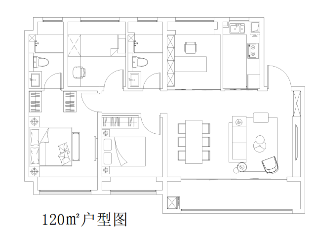 120㎡户型图