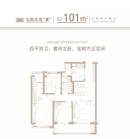 上宸云际101㎡户型图