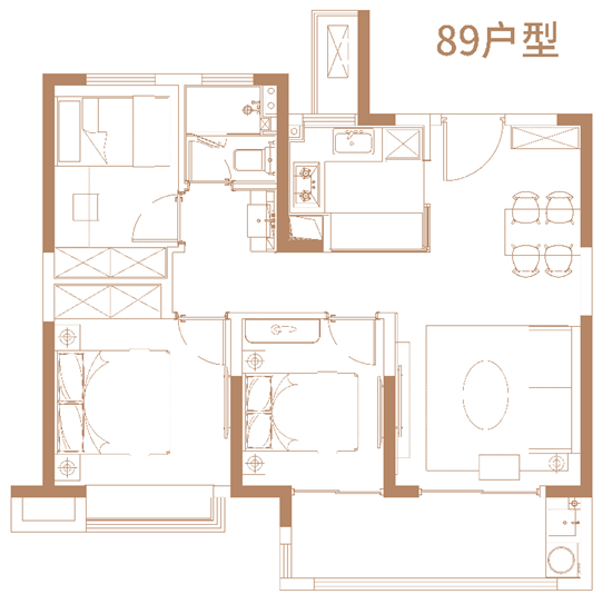 中冶锦绣和鸣89㎡户型图